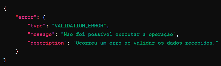 erro de validação